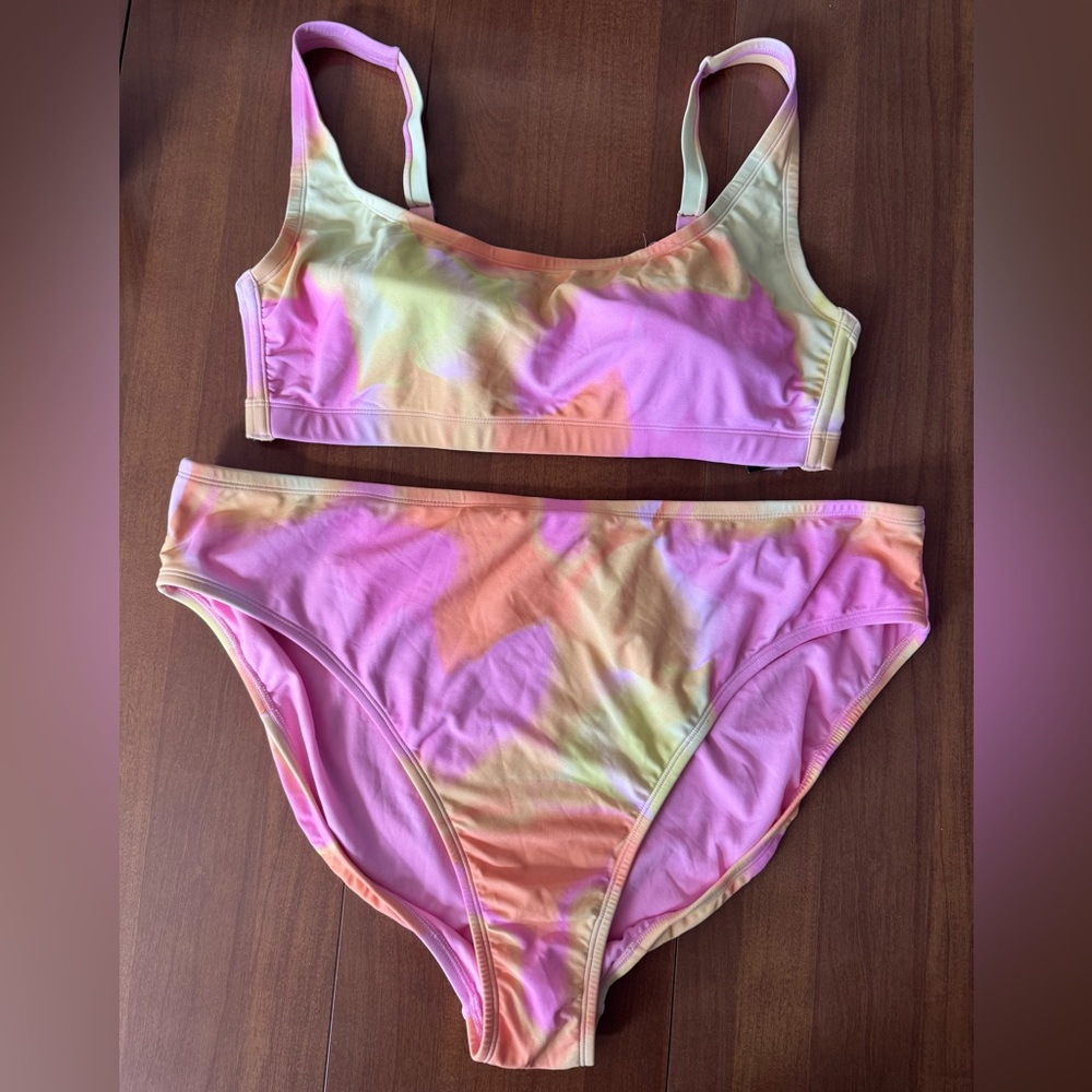 wild fable Pink Yellow Orange Tie-Dye Bikini Set